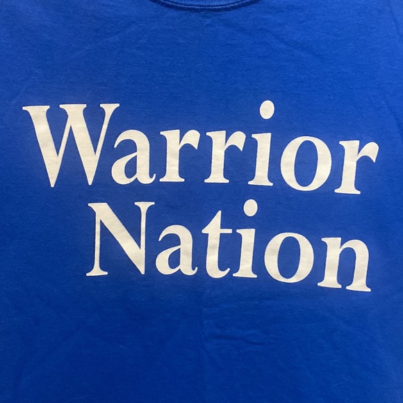 GILDAN Warrior Nation Royal Blue Crew Neck S/S T Shirt Tee M Medium EUC $30 - Picture 2 of 6